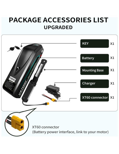 Batería de Litio 48V 12Ah VATOSO con BMS 30A y Cargador