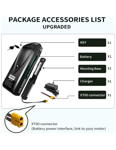 Batería de Litio 48V 12Ah VATOSO con BMS 30A y Cargador