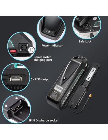 Batería de Litio 48V 12Ah VATOSO con BMS 30A y Cargador