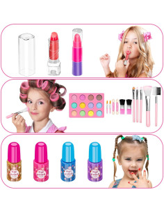 Kit de Maquillaje para Niñas Hollyhi 58 Piezas Rosa 2