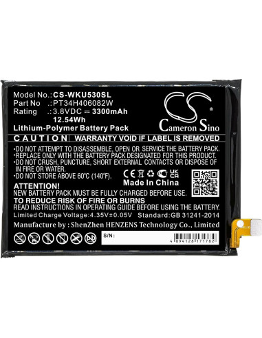 Batería Cameron Sino 3300mAh para Wiko Ride 3 PT34H406082W