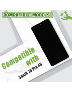 Reemplazo Pantalla LCD Tecno Spark 20 Pro KJ6 Negro 2