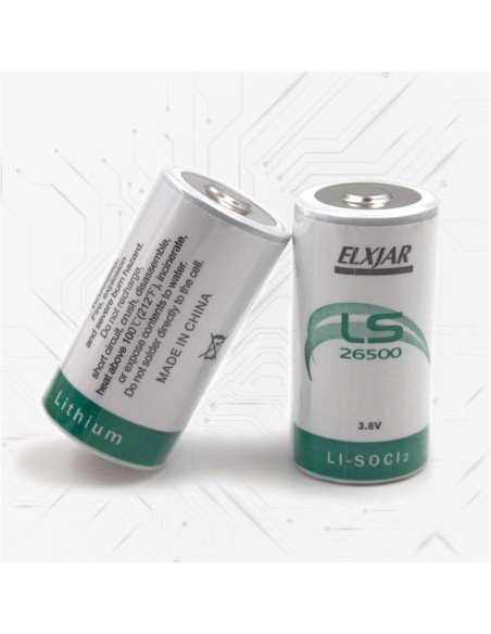 Paquete de 2 Baterías de Litio Cloruro de Tionilo 3.6V 9000mAh