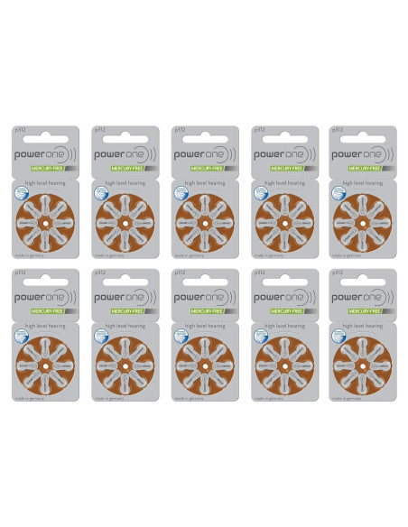 Baterías para Audífonos Power One Varta Tamaño 312 - 80 Unidades