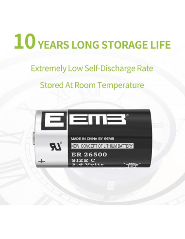 Batería de Litio C EEMB ER26500 3.6V 9000mAh No Recargable