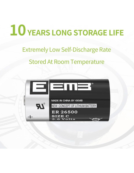 Batería de Litio C EEMB ER26500 3.6V 9000mAh No Recargable