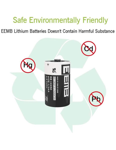 Baterías de Litio EEMB ER14250 3.6V 1200mAh Paquete de 10