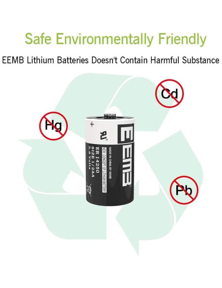 Baterías de Litio EEMB ER14250 3.6V 1200mAh Paquete de 10
