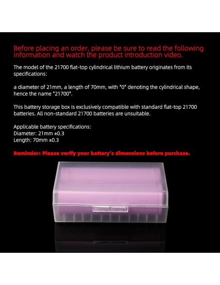 Caja de Almacenamiento para Baterías 21700 Bistook 4-Pack