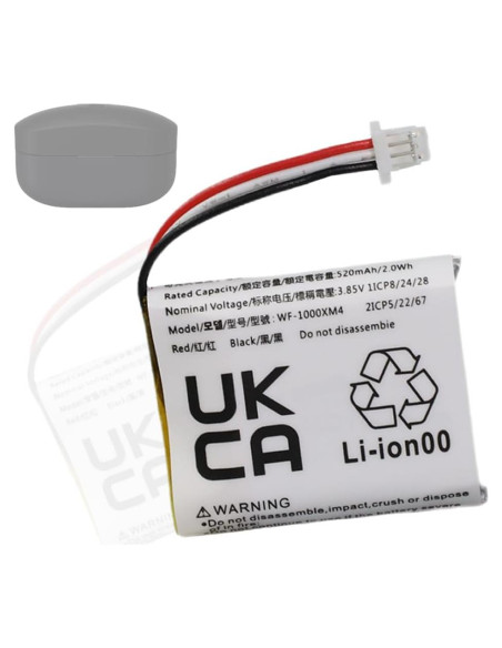 Batería de Reemplazo 702428 para Estuche Sony WF-1000XM4 520mAh