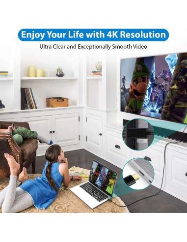 Adaptador USB-C a DisplayPort 8K Tek Styz 1.83m 60Hz