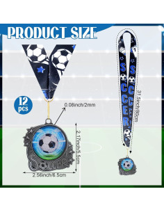 Medallas de Fútbol de Metal Plata Seenelling - Set de 12 2