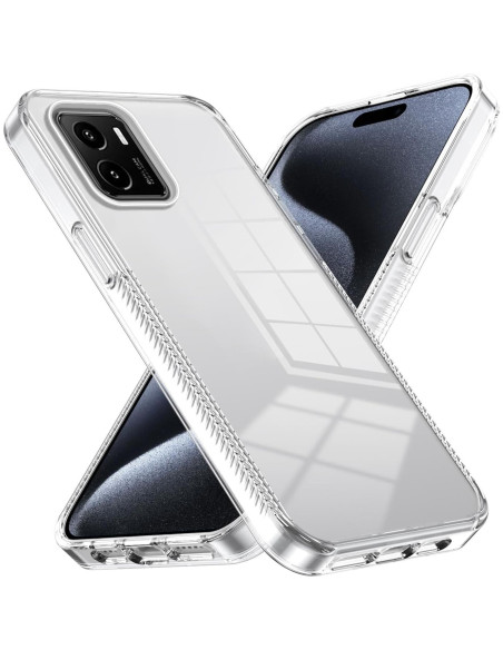 Funda Protectora Dura Acrílica Blanca Kukoufey para Vivo Y15s 2021