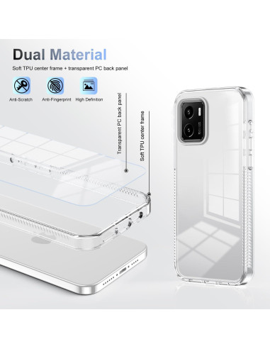 Funda Protectora Dura Acrílica Blanca Kukoufey para Vivo Y15s 2021