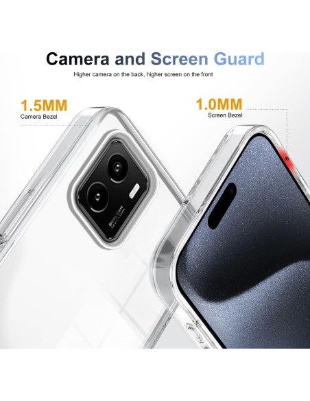 Funda Protectora Dura Acrílica Blanca Kukoufey para Vivo Y15s 2021