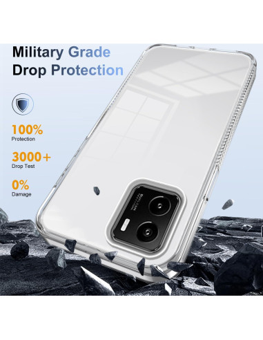 Funda Protectora Dura Acrílica Blanca Kukoufey para Vivo Y15s 2021