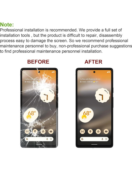 Reemplazo Lente de Vidrio Frontal Google Pixel 6A - Kit de Reparación