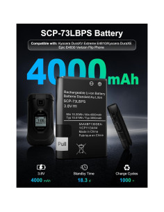 Batería de Reemplazo Wavypo SCP-73LBPS 4000mAh para Kyocera DuraXV Extreme 2