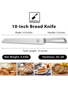 Cuchillo de Pan imarku 25 cm Acero Inoxidable Serrado 2