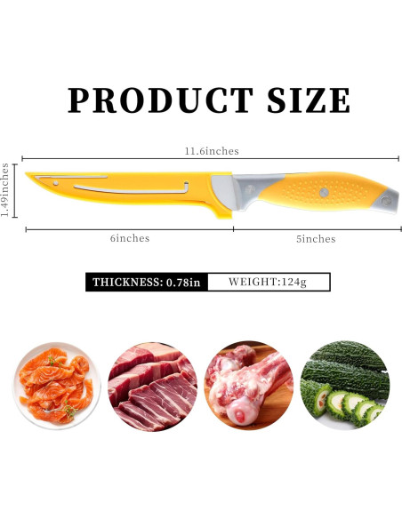 Set de 3 Cuchillos Deshuesadores MONGSEW de Acero Inoxidable 15.24 cm