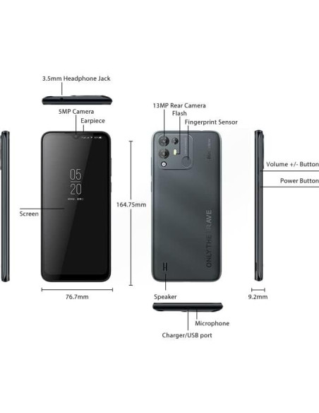 Smartphone Blackview A55 4G LTE 3GB RAM 16GB Negro