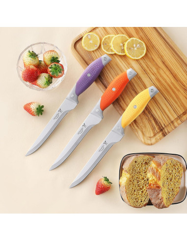 Set de 3 Cuchillos Deshuesadores MONGSEW de Acero Inoxidable 15.24 cm