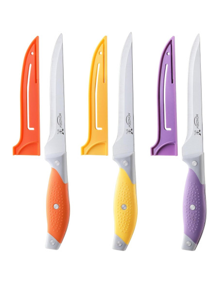 Set de 3 Cuchillos Deshuesadores MONGSEW de Acero Inoxidable 15.24 cm