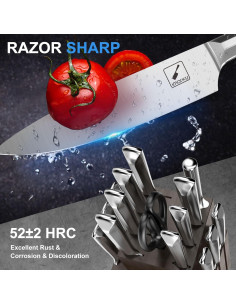 Juego de cuchillos imarku 16 PCS acero inoxidable japonés 2