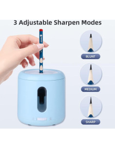Sacapuntas eléctrico Tihoo portátil azul para lápices 6-8mm 2