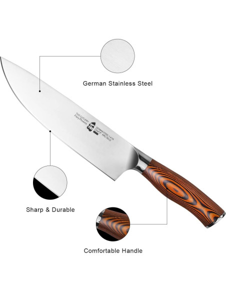 Juego de Cuchillos de Cocina TUO 17 Piezas Acero Alemán