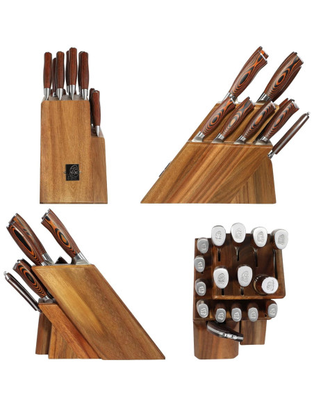 Juego de Cuchillos de Cocina TUO 17 Piezas Acero Alemán