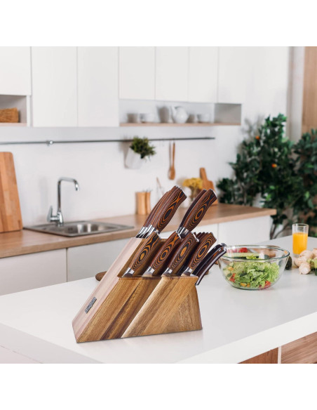 Juego de Cuchillos de Cocina TUO 17 Piezas Acero Alemán