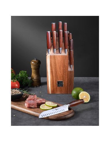 Juego de Cuchillos de Cocina TUO 17 Piezas Acero Alemán