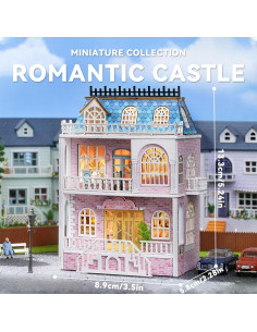 Kit Casa de Muñecas Flever Castillo Romántico DIY con Muebles 2