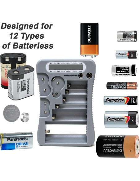 Probador de Baterías LCD 12-en-1 Battery Detective