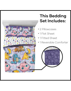 Conjunto de cama completo Northwest Pokemon 5 piezas 2