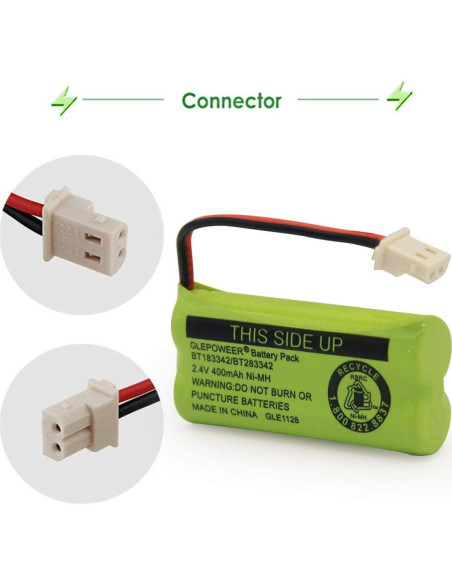 Batería Geilienergy BT183342 2.4V 400mAh Compatible Paquete de 2