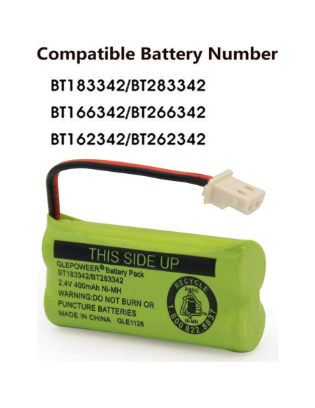Batería Geilienergy BT183342 2.4V 400mAh Compatible Paquete de 2
