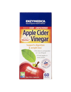 Vinagre de Sidra de Manzana Enzymedica 60 Cápsulas Veganas