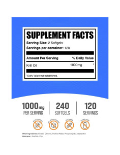 Aceite de Krill BulkSupplements 1000mg 240 Cápsulas Blandas 2