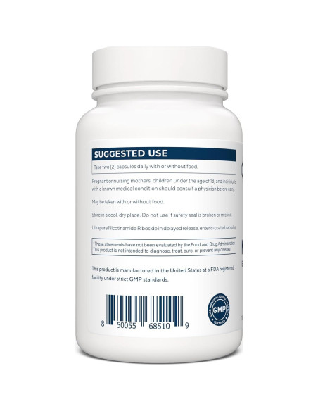 Suplemento de NAD+ Renue By Science 1000mg Ribósido de Nicotinamida - 60 Cápsulas