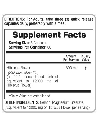 Cápsulas de Hibisco Fito Medics 180 Unidades 12000 mg