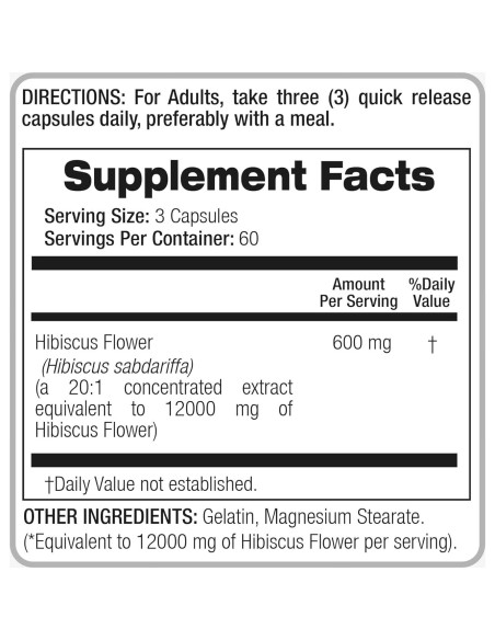 Cápsulas de Hibisco Fito Medics 180 Unidades 12000 mg