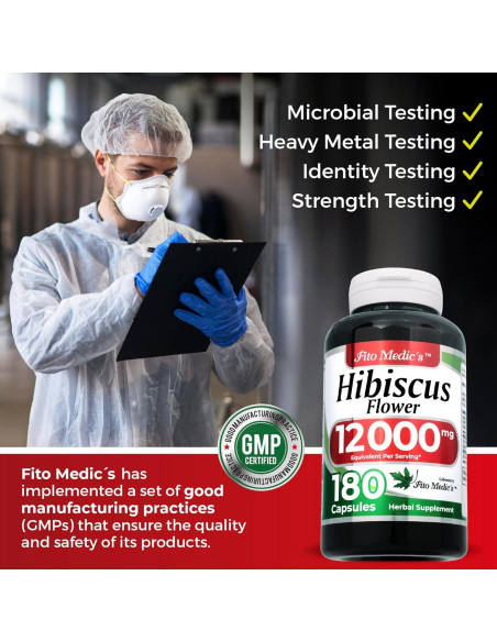 Cápsulas de Hibisco Fito Medics 180 Unidades 12000 mg