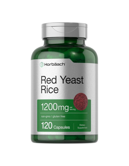 Arroz de Levadura Roja Horbaach 1200 mg 120 Cápsulas Suplemento
