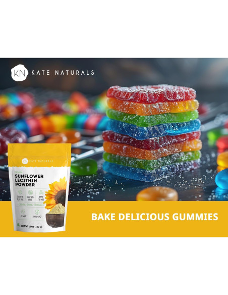 Polvo de Lecitina de Girasol Kate Naturals 340g - No OGM