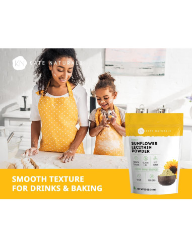 Polvo de Lecitina de Girasol Kate Naturals 340g - No OGM