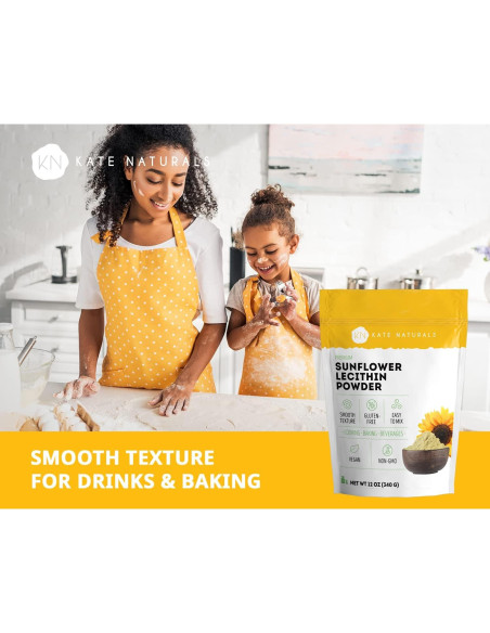 Polvo de Lecitina de Girasol Kate Naturals 340g - No OGM