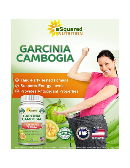Extracto de Garcinia Cambogia 100% Puro aSquared - 120 Cápsulas