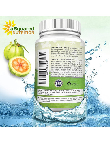 Extracto de Garcinia Cambogia 100% Puro aSquared - 120 Cápsulas